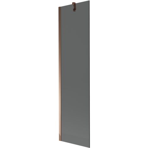 Mexen Next 1-Flügel-Badewannenwand 50 x 150 cm, Graphit, Rosa Gold - 895-050-000-00-40-60