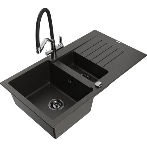 Einspülbecken 78x50cm Gold - Mit Abtropffläche & Zubehör