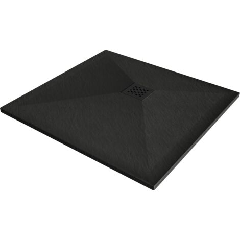 Mexen Stone+ quadratischer Verbundboden 80 x 80 cm, schwarz, schwarze Abdeckung - 44708080-B (1/5)