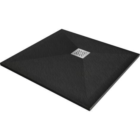 Mexen Stone+ Quadratische Duschwanne aus Verbundwerkstoff 90 x 90 cm, Schwarz - 44709090 (1/5)