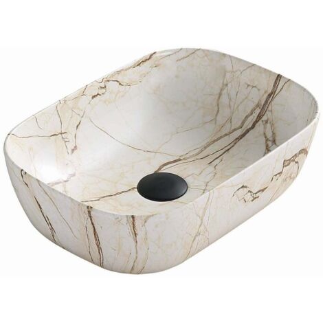 Mexen Rita Aufsatzwaschbecken 45 x 32 cm, Beige Stein - 21084592