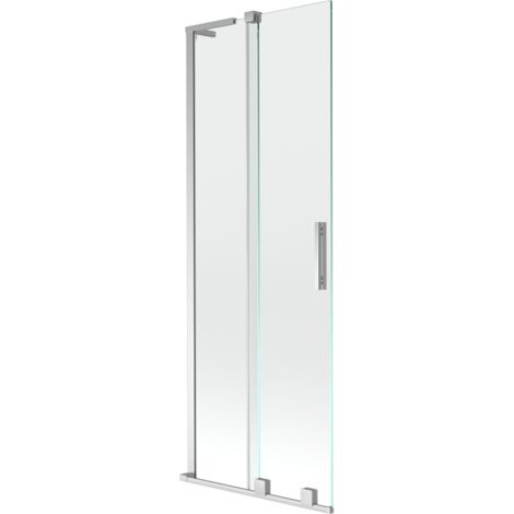 Mexen Velar L Badewannenabtrennung 2-teilig schiebbar 75 x 150 cm, transparent, Chrom - 896-075-003-01-01 (1/2)