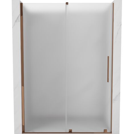 Mexen Velar Schiebetür-Duschwand 150 cm, satiniert, Roségold - 871-150-000-31-60