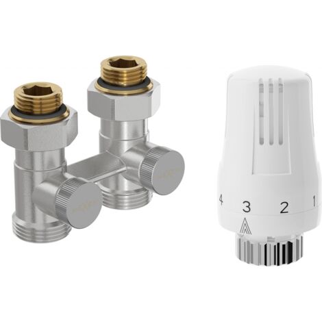 Mexen G01 thermostatisches Kit Zweirohr DN50, gerade 1/2"x3/4", Nickel - W912-012-918-01 (1/2)