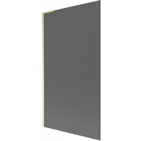 Mexen Next L Badewannenabtrennung 1-flügelig 100 x 150 cm, Graphit, gold gebürstet - 895-100-000-03-40-55