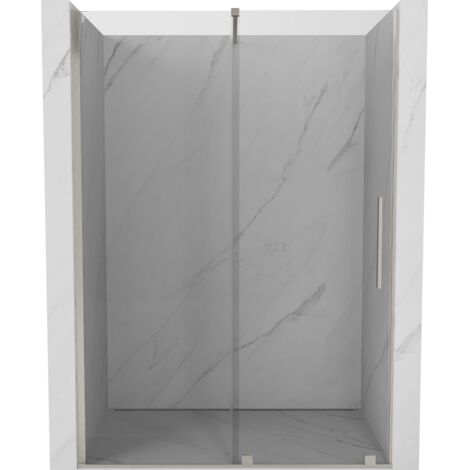 Mexen Velar Dusch-Schiebetür 130 cm, transparent, gebürstetes Nickel - 871-130-000-01-97 (1/5)