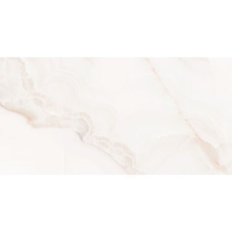 Mexen Onyx White glasiertes, rektifiziertes Feinsteinzeug G1, Boden- und Wandfliese 120 x 60 cm, glänzend - TL106-120-060-01