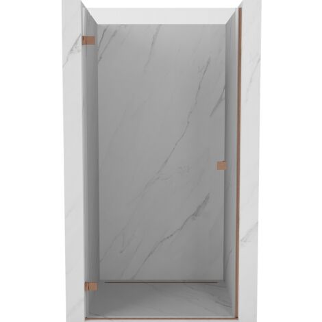 Mexen Lunar-B Duschpendeltür links 65 cm, transparent, gebürstetes Kupfer - 832-065-000-65-00-L