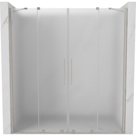 Mexen Velar Duo Schiebetür-Dusche 170 cm, satiniert, gebürstetes Nickel - 871-170-000-32-97