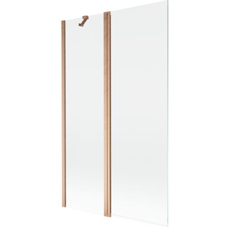 Mexen Mist Badewannenfaltwand 2-flügelig 110 x 150 cm, transparent, gebürstetes Kupfer - 8A9-110-011-65-00 (1/5)