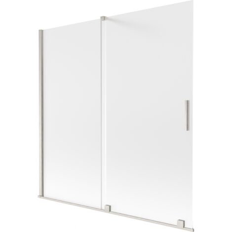 Mexen Velar 2-flügelige verschiebbare Badewannenwand 160 x 150 cm, satiniert, gebürsteter Nickel - 896-160-000-31-97