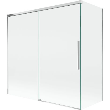 Mexen Rox Duschabtrennung Badewanne 2-flügelig, verschiebbar 160 + 75 x 150 cm, transparent, Chrom - 8C9-160-075-01-00