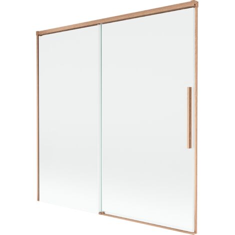Mexen Rox 2-flügelige Badewannenabtrennung 160 x 150 cm, transparent, gebürstetes Kupfer - 8C9-160-001-65-00