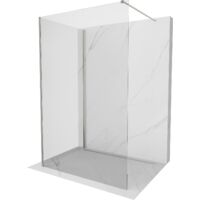 Mexen Kioto Walk-in Duschwand 130 x 80 cm, transparent, gebürstetes Nickel - 800-130-212-97-00-080