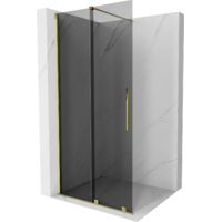Mexen Velar Walk-in Duschwand, schiebbar 90 x 200 cm, Graphit 8 mm, Gold - 871-090-000-43-50