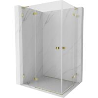 Mexen Lunar L Duo Duschkabine mit Schwingtür 120 x 100 cm, transparent, gold - 834L-120L-100P-50-00