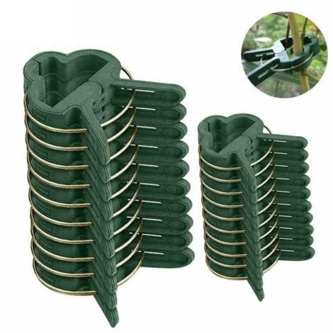 200 Clip Porta Piante Riutilizzabili In Plastica - Supporto Per Piante Rampicanti, Pomodori, Fiori, 7cm, Verde - 2