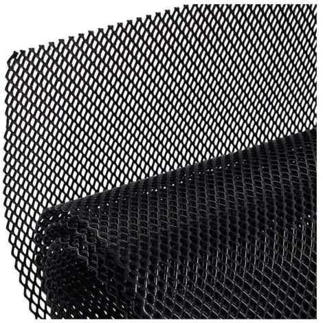 Griglia Paraurti Universale In Lega Di Alluminio 100x33 Cm – Maglia Esagonale 12x6 Mm, Nera, Pieghevole E Tagliabile Per Auto