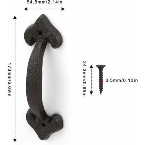 Serratura A Leva In Ghisa Nera Antica Serratura Bagno Fleur De - Foto 7