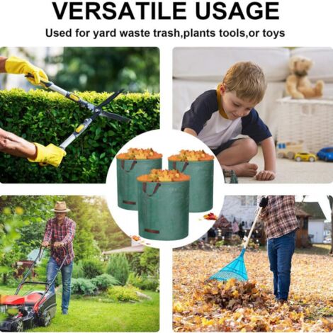 3x 400L Borse da giardino Leaf Bag Borsa per rifiuti da