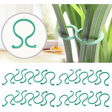 100 Clip Per Piante Da Giardino - Supporto Per Piante Rampicanti, Pomodori, 2x2.6cm, Verde - Foto 12