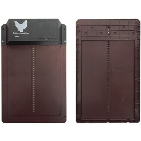 Porta automatica per pollaio marrone con sensore di luce - Porta per pollaio a induzione completamente impermeabile - Porta per pollaio