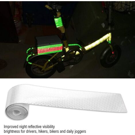 Catarifrangente Adesivo Nastro Adesivo Riflettente 50mm X 5mt - Catarifrangente Per Auto, Moto E Bici (Bianco) Strisce Adesive Rifrangenti - Foto 7