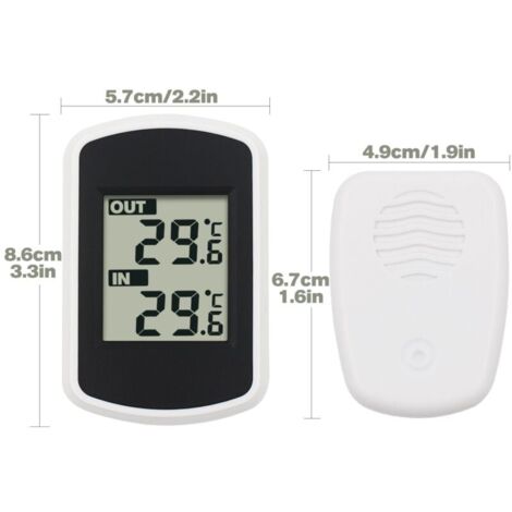 Velleman – Set Di 2 Termometri Digitali Da Incasso Con Sensore Esterno, Da -50 A +100°C, Cavo 100cm