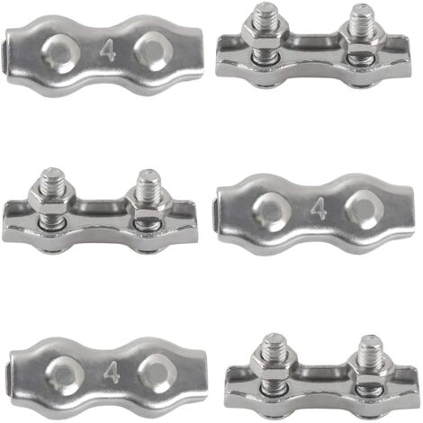 10 Pezzi Morsetti Per Cavo M3 Duplex In Acciaio Inox - Clip Per Fune E Corda - 3mm - Antiruggine