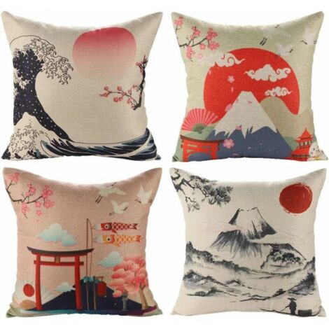 Set di 4 federe in lana e iuta da 45 x 45 cm, federe per cuscini da panca, federe per cuscini da divano, federe per cuscini in iuta, regali di Natale fatti