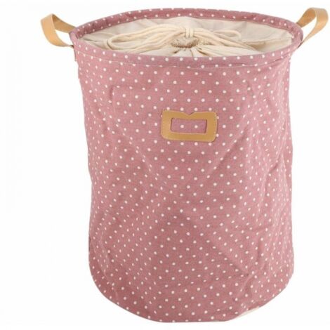 Relaxdays Cesto Portabiancheria Pieghevole, 24 Litri, Contenitore Salvaspazio in Plastica con Impugnature, Blu Bianco