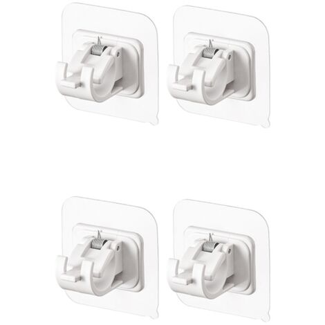 Confezione da 2 supporti per aste per tende autoadesivi senza foratura - Ganci per aste per tende adesivi senza chiodi - Nero | Leroy Merlin