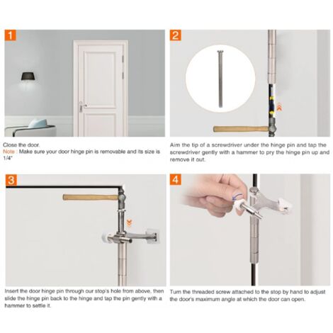 Hardware Essentials 852355 Fermaporta Con Perno Per Cerniera, Porte - Foto 5