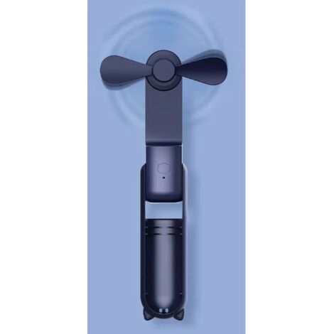 MAI USATO]Mini ventilatore portatile USB, ventilatore da scrivania, piccolo ventilatore a 5 velocità con base, ventilatore da scrivania pieghevole per ufficio, ventilatore da esterno a batteria (blu