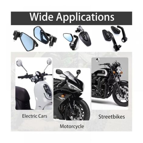 LOKLISUM Specchietti Moto Omologati, 7/8" 22mm Specchietti Retrovisore Manubrio In Alluminio Universali Compatibile Con Scooter Cruiser ATV SV650 Z800 Z900 GSX-8S GSF1200 MT03 XSR125 FZ6 - 7