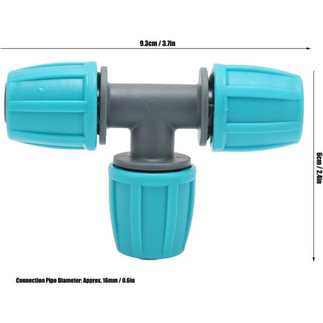 10 Connettori A T Per Tubo Da Gocciolatoio 16 Mm - Raccordi In Acetale Resistenti Ai UV, Max 8 Bar