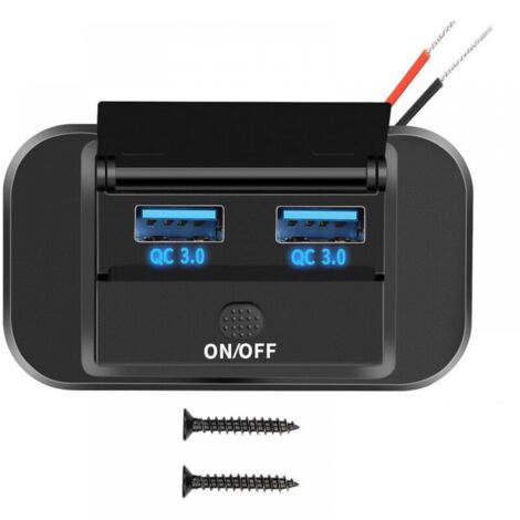 Presa USB Auto 12/24V Con Doppia Porta PD+QC3.0, 36W, Montaggio Superficiale Con Antischizzo