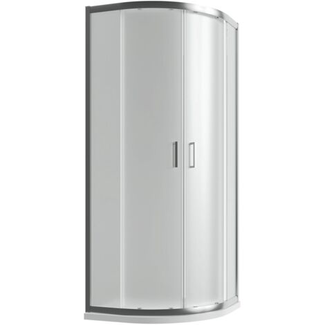 Paroi de douche semi-circulaire 75x75cm Ouverture coulissante Profils aluminium chromés Verre opaque 6mm h190 - Réversible Mod. Java (1/5)
