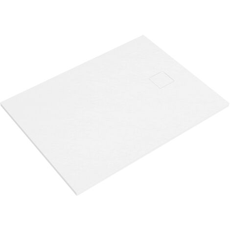 Receveur de douche rectangulaire 80x120 cm en SMC Couleur Blanc Effet pierre Découpable et antidérapant Hauteur 2,6cm Mod. Samos