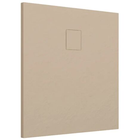 Receveur de douche carré 90x90 cm en SMC Couleur Ivoire Effet pierre Découpable et antidérapant Hauteur 2,6cm Mod. Samos