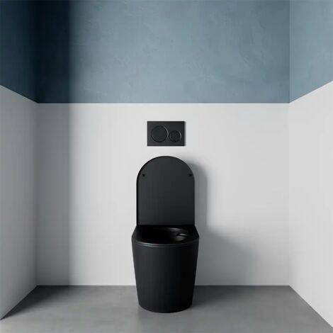 WC Suspendu Céramique Sans Rebord - Toilette Murale Double Chasse 4L/6L, Abattant Fermeture Douce - Gain De Place, Facile à Nettoyer