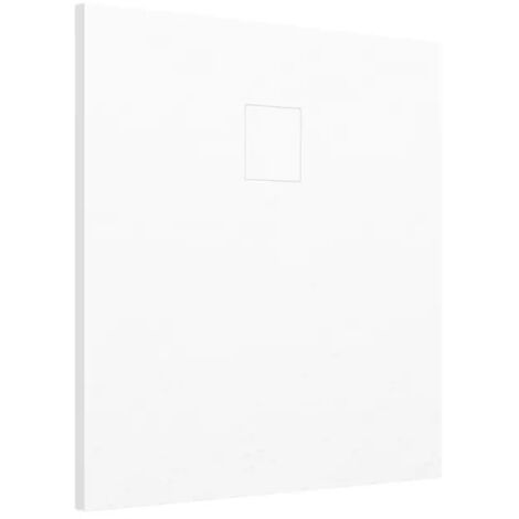 Receveur de douche carré 80x80 cm en SMC Couleur Blanc Effet Pierre Découpable et Antidérapant Hauteur 2,6cm Mod. Samos