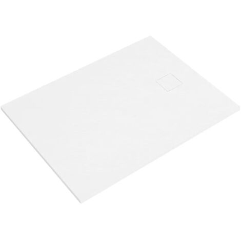 Receveur de douche rectangulaire 80x100 cm en SMC Blanc avec effet pierre Découpable et antidérapant Hauteur 2,6cm Mod. Samos (1/5)