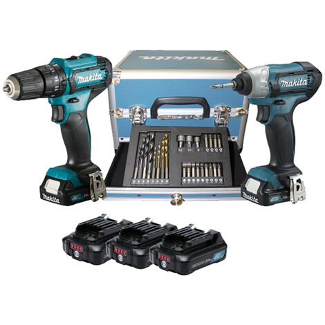 Makita CLX228SAX2 Kit Trapano E Avvitatore Impulsi 12V 3x2,0Ah Valigia Accessori