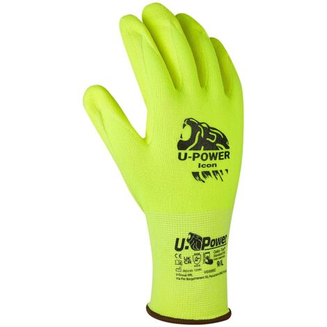 U-Power Icon Guanti Lavoro Antifortunistica Nylon Touchscreen Verde 8/M