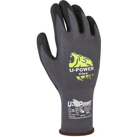 U-Power Flex Guanti Lavoro Antifortunistica Nylon Touchscreen Nero 11/XXL