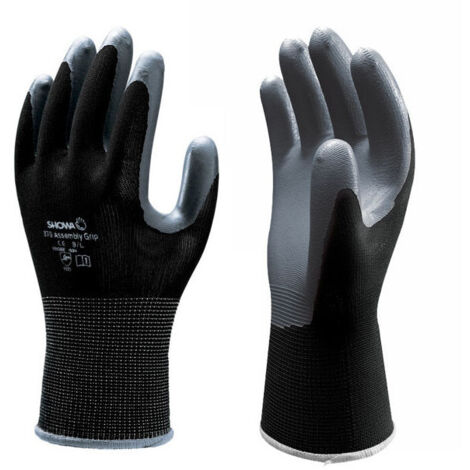 Showa 370W Guanto Da Lavoro Senza Cuciture Nylon Palmo Nitrile Usi Generici 8/L