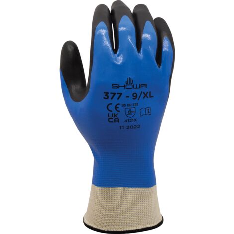 Showa 377 Guanto Da Lavoro Maglia Senza Cuciture Nylon Nitrile Usi Generici 7/M