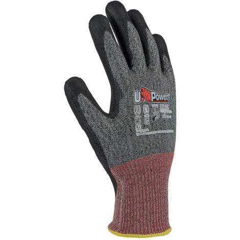 U-Power Salsa Guanti Lavoro Antinfortunistica Nylon Touchscreen Grigio 7/S