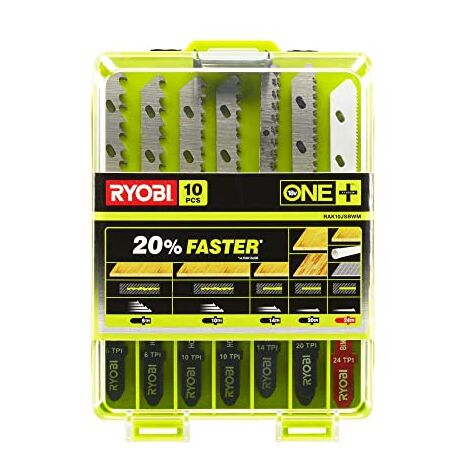 Ryobi RAK10JSB Kit 10 Lame Universali Seghetto Alternativo 6/10/14/20/24TPI